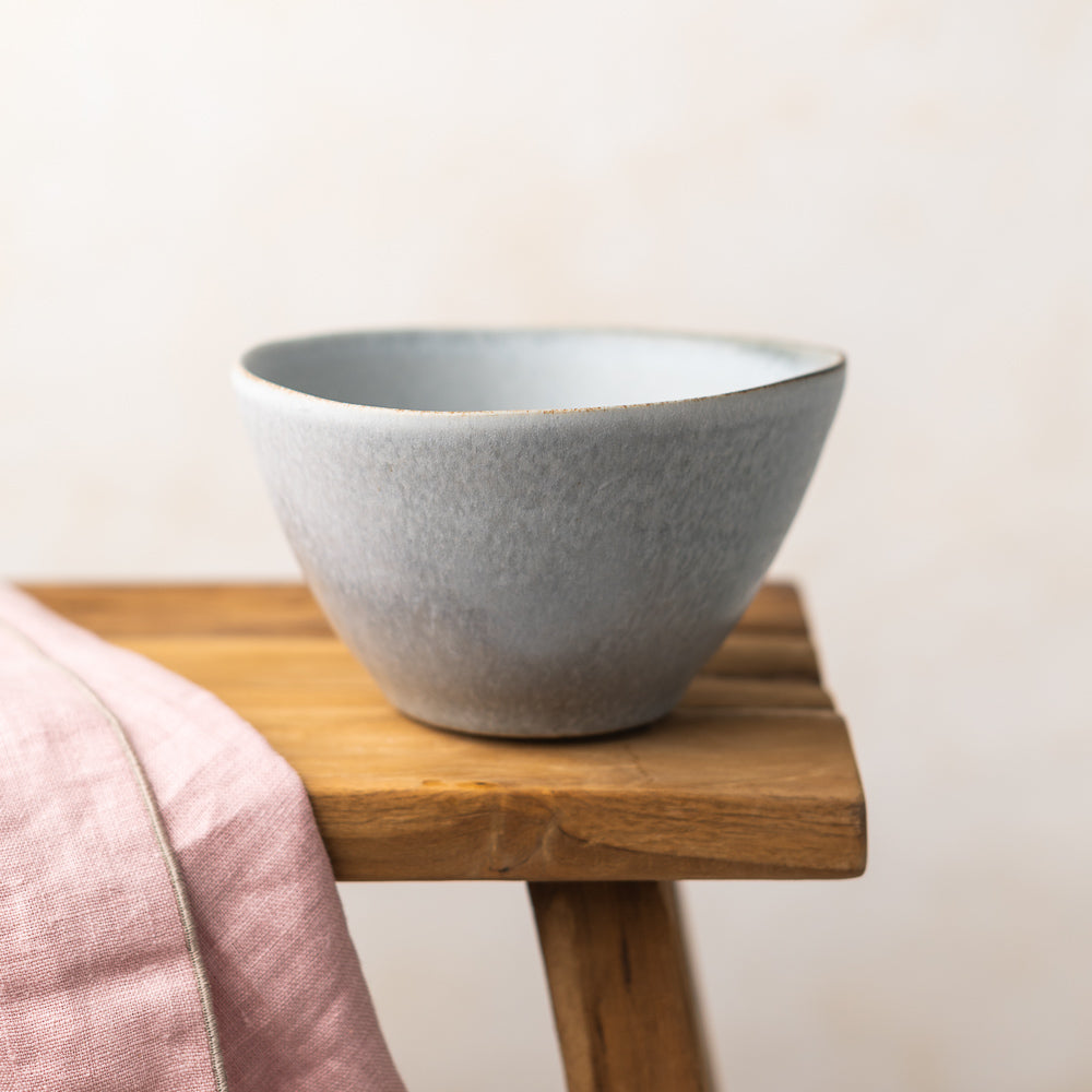 bol en céramique gris bleu