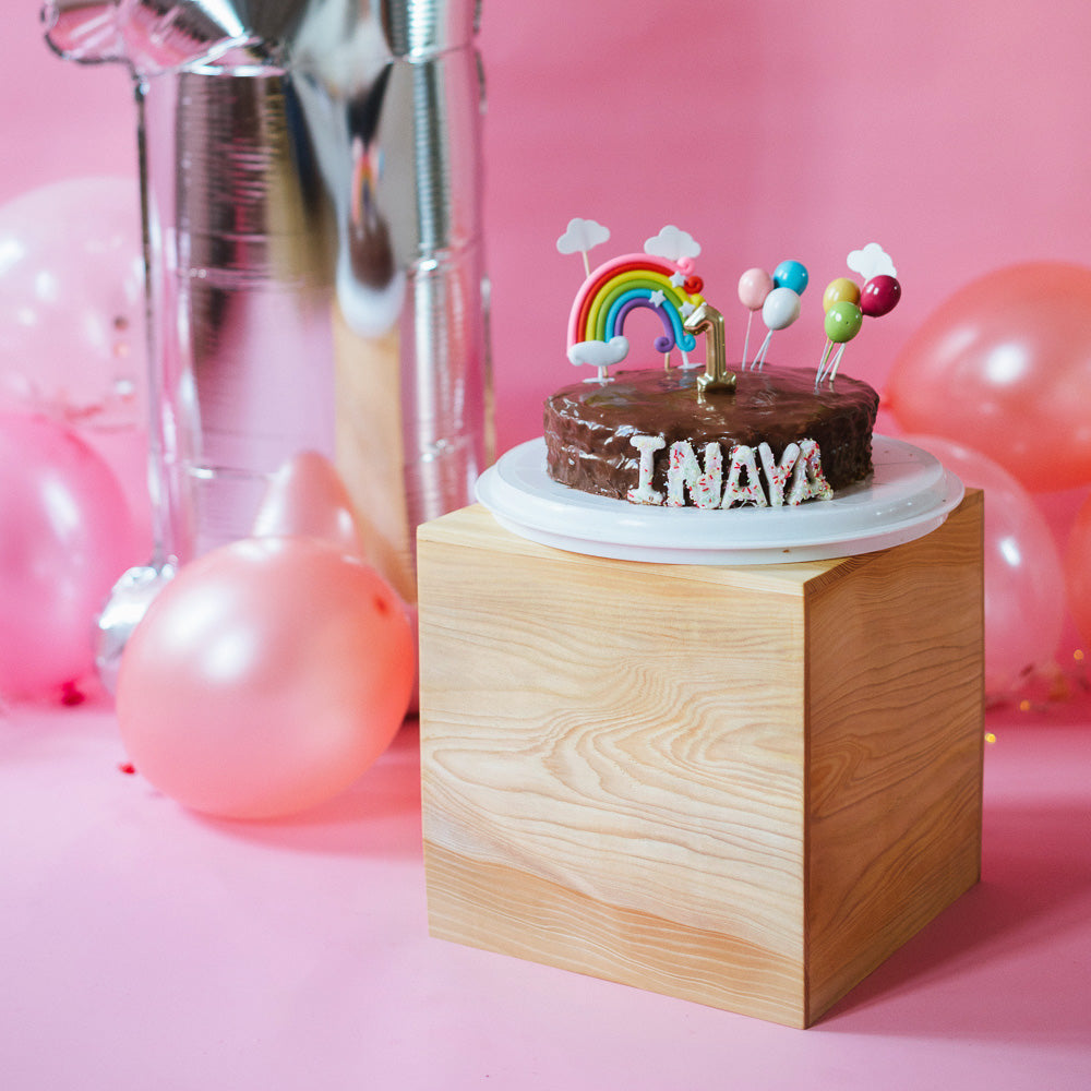 Petit Cube en Bois naturel (30cm)