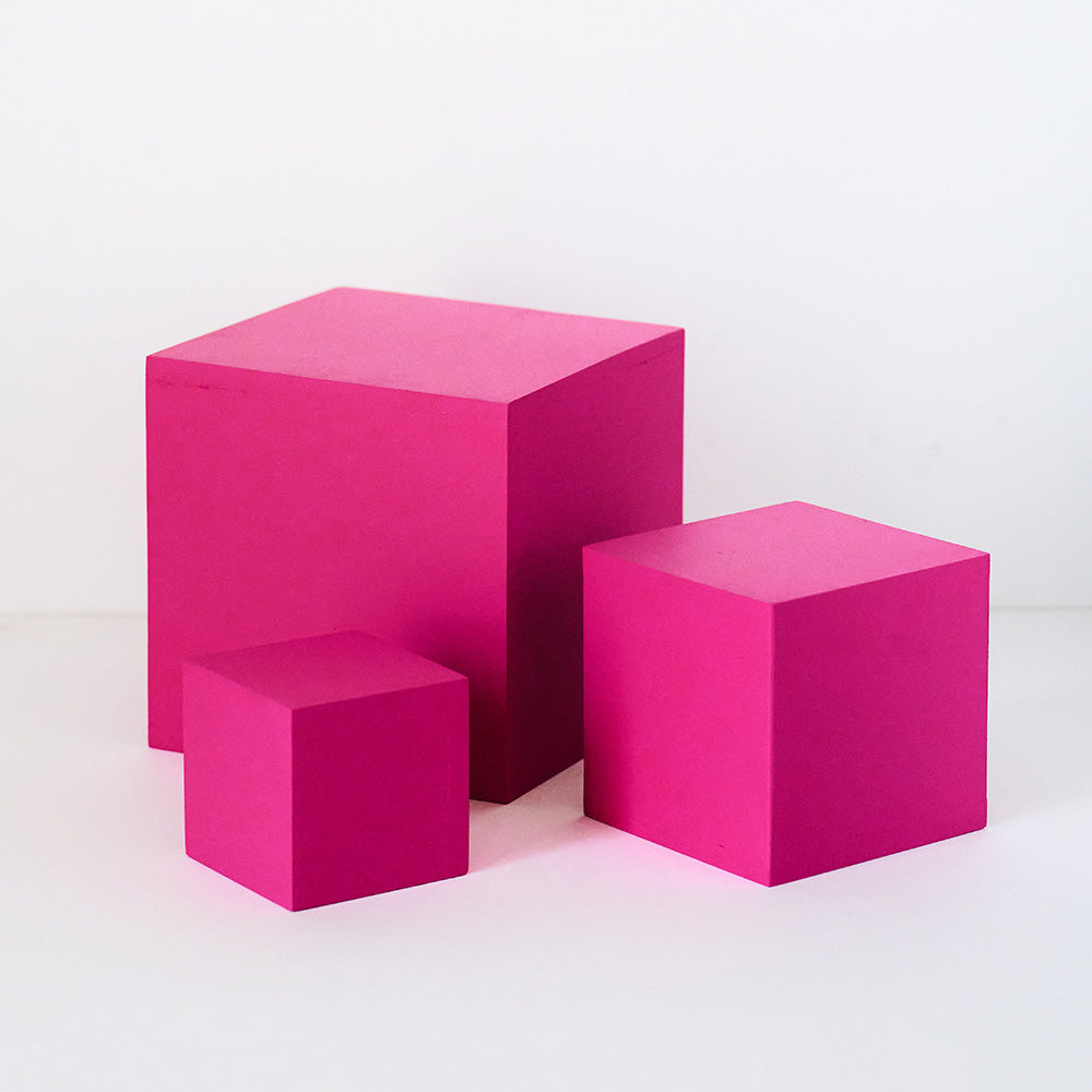 Cube rose pour photos produits