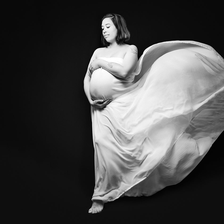 mousseline blanche photo grossesse