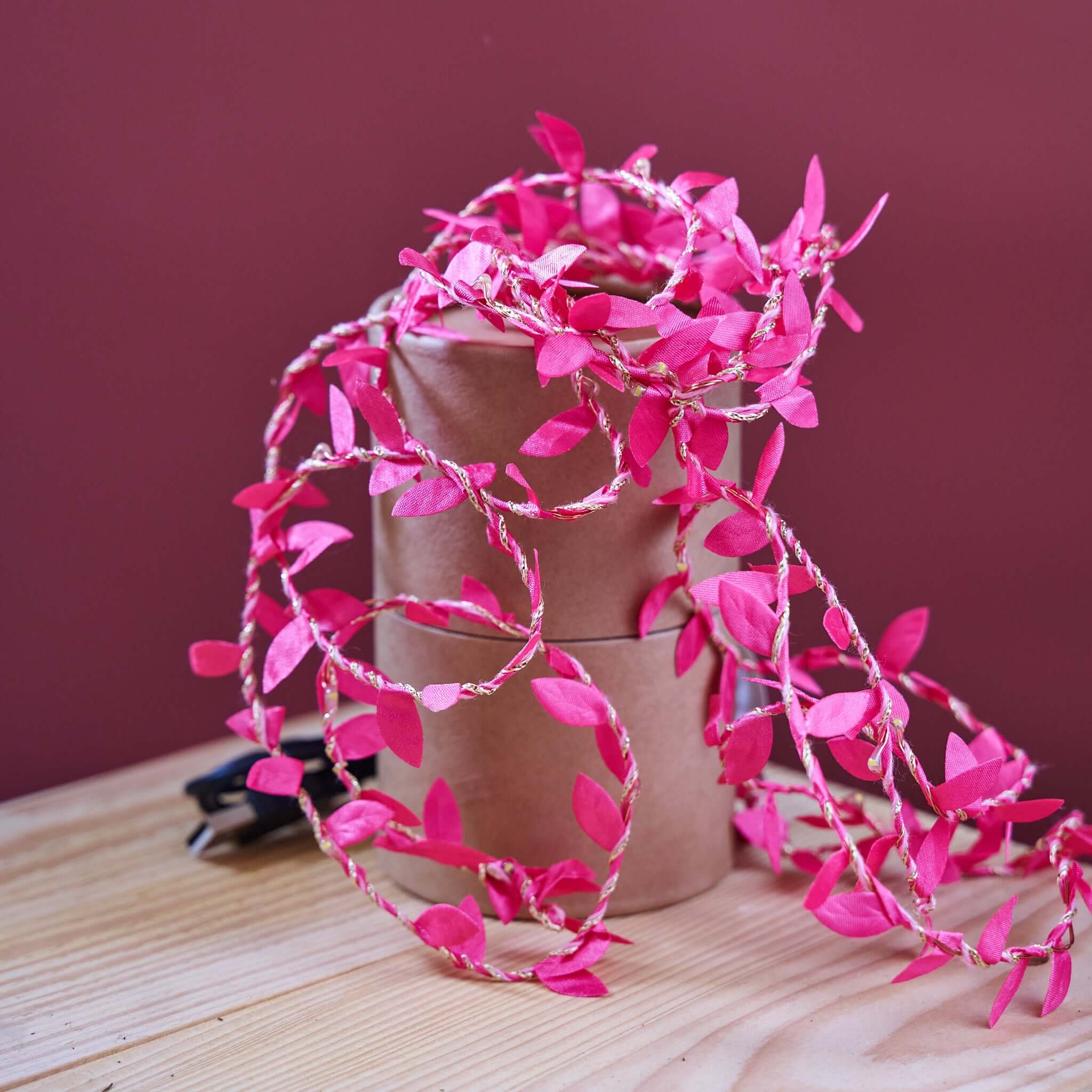 guirlande lumineuse feuille rose