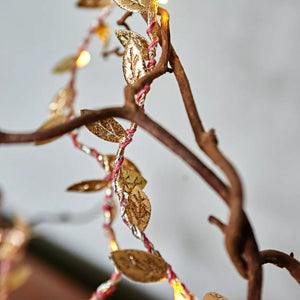 guirlande lumineuse feuille or