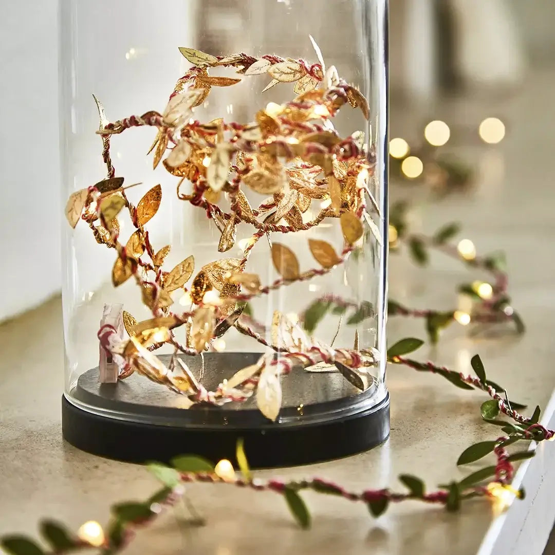 guirlande lumineuse feuille d'or