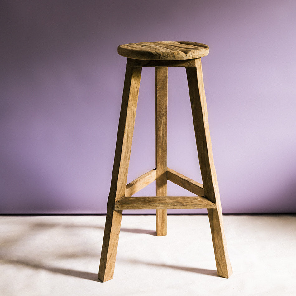 tabouret en teck 3 pieds